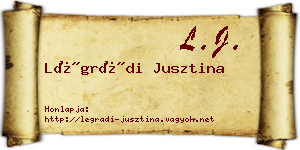 Légrádi Jusztina névjegykártya